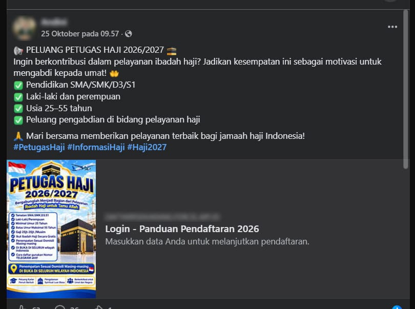 Periksa Fakta Petugas Haji 2027