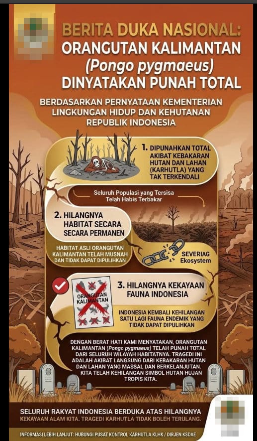 Periksa Fakta Orang Utan Punah Total