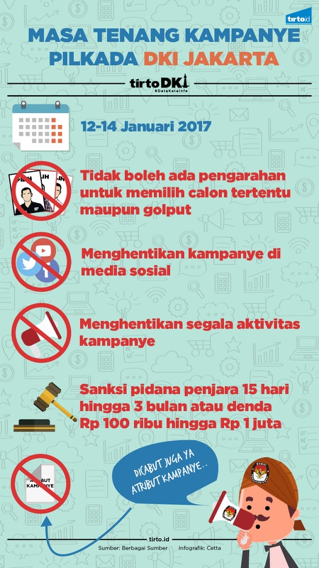 Infografik Masa Tenang Kampanye Pilkada DKI jakarta