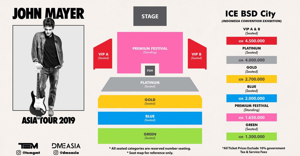 Harga Tiket Konser John Mayer di Jakarta Mulai Rp1,3-Rp4,5 Juta