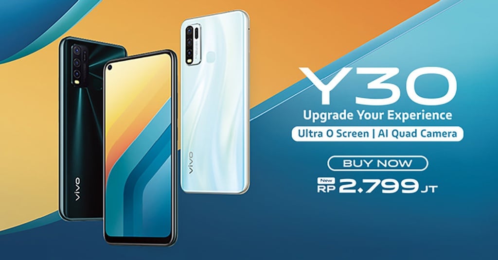 Harga & Spek Vivo Y30 di Shopee: Punya 4 Kamera, Baterai 5