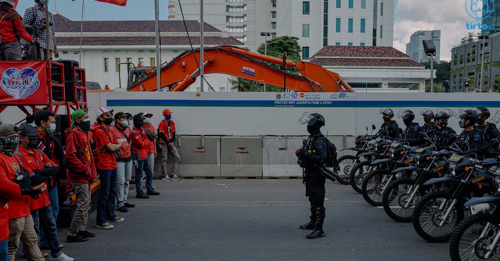 3.598 Personel Dikerahkan Kawal Demo Perpu Ciptaker Di DPR