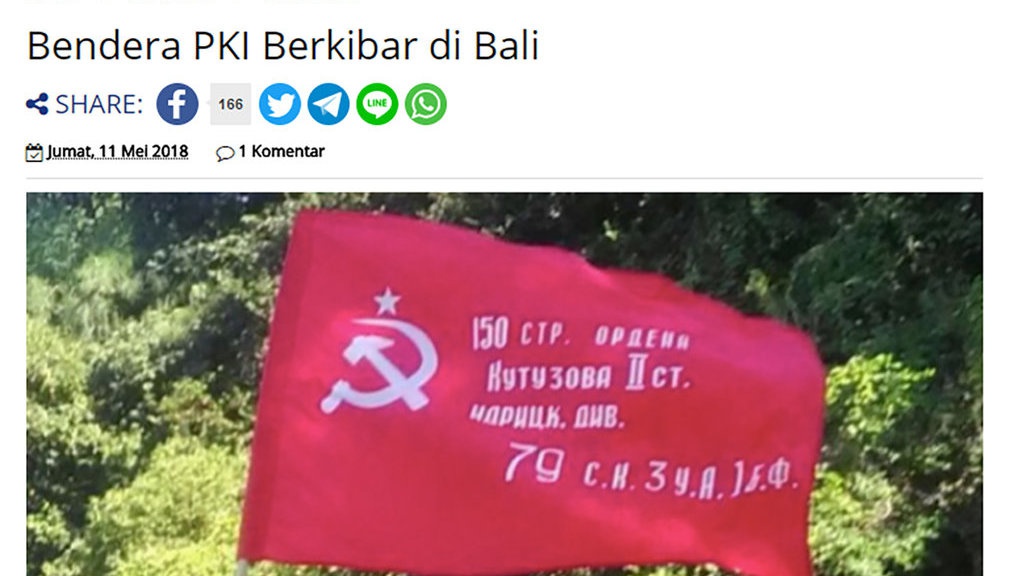 Bukan Bendera PKI yang Dikibarkan di Bali Bukan Bendera PKI yang Dikibarkan di Bali