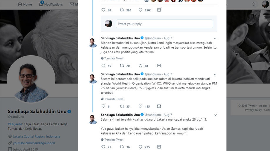 Memeriksa Klaim Sandiaga Soal Angka Pencemaran Udara di Jakarta Memeriksa Klaim Sandiaga Soal Angka Pencemaran Udara di Jakarta