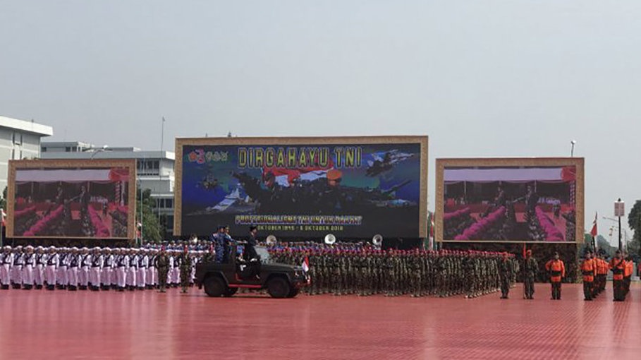 HUT ke-73 TNI: Presiden Jadi Inspektur Upacara di Cilangkap HUT ke-73 TNI: Presiden Jadi Inspektur Upacara di Cilangkap