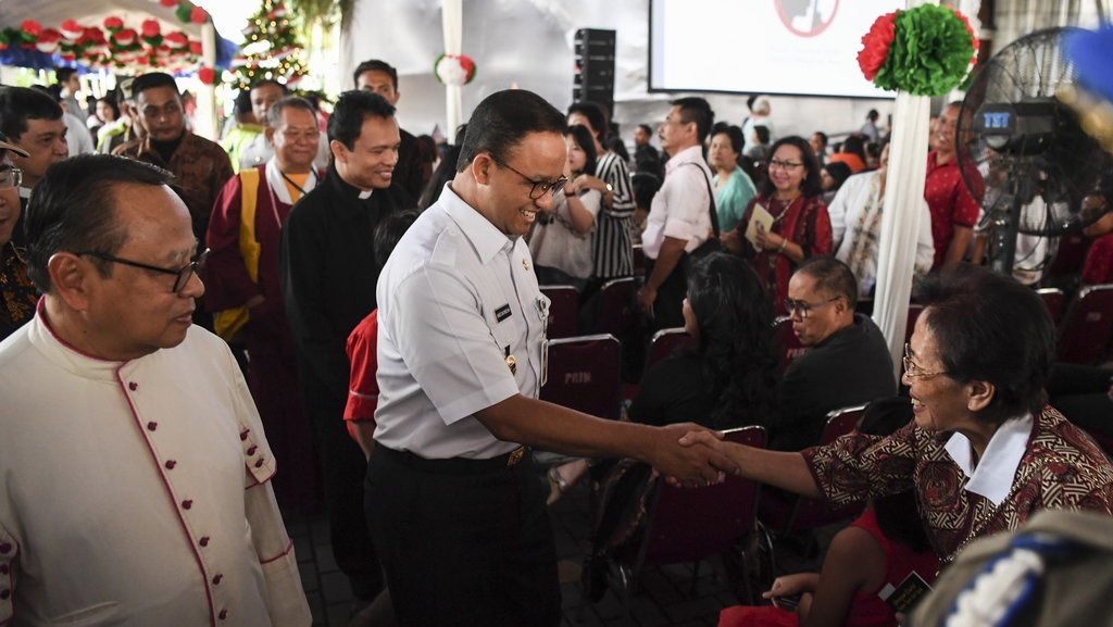 Datangi Gereja di Malam Natal, Anies Bicara Soal Kerukunan di DKI Datangi Gereja di Malam Natal, Anies Bicara Soal Kerukunan di DKI