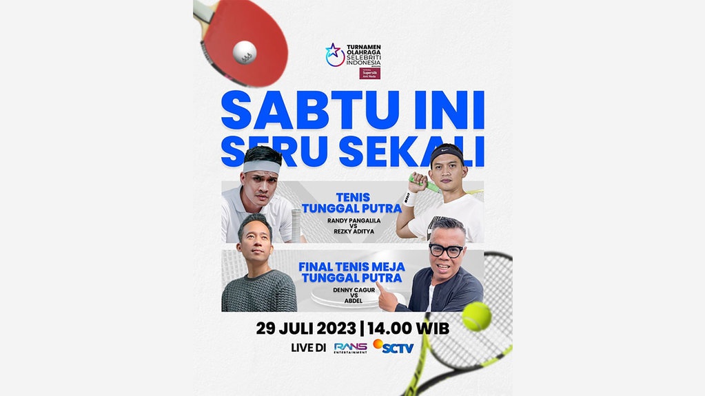 Jadwal Final Tenis Meja Abdel vs Denny Cagur & Jam Tayang SCTV Jadwal Final Tenis Meja Abdel vs Denny Cagur & Jam Tayang SCTV