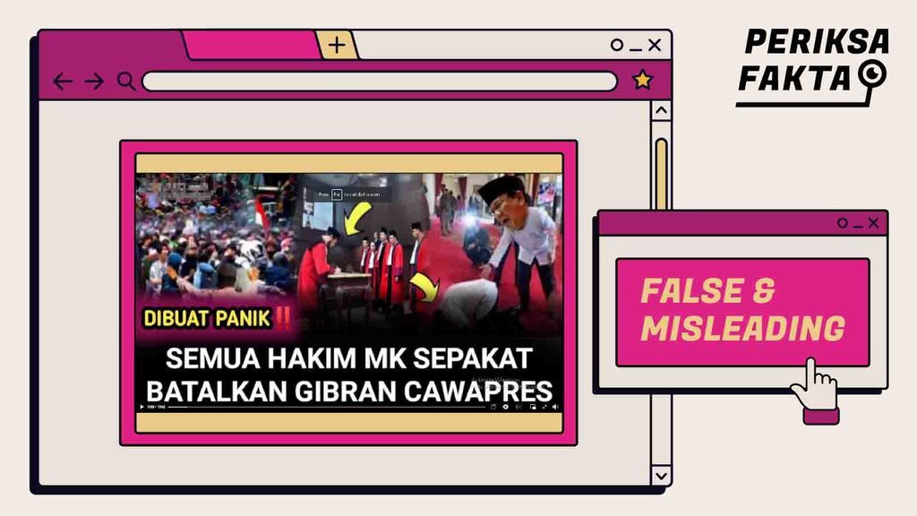 Hoaks Seluruh Hakim MK Sepakat Batalkan Status Cawapres Gibran Hoaks Seluruh Hakim MK Sepakat Batalkan Status Cawapres Gibran