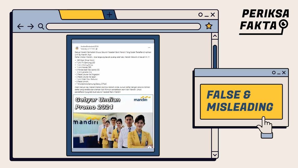 Tidak Benar Ada Undian Berhadiah bagi Nasabah Bank Mandiri Tidak Benar Ada Undian Berhadiah bagi Nasabah Bank Mandiri