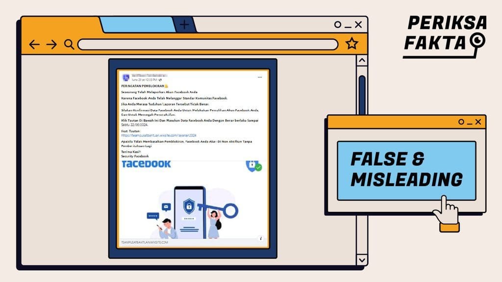 Tidak Benar, Klaim Cara Cegah Pemblokiran Akun Facebook Tidak Benar, Klaim Cara Cegah Pemblokiran Akun Facebook