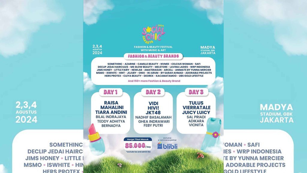 Rundown Sosial Chic 2024, Info Open Gate, dan Tiket Rundown Sosial Chic 2024, Info Open Gate, dan Tiket