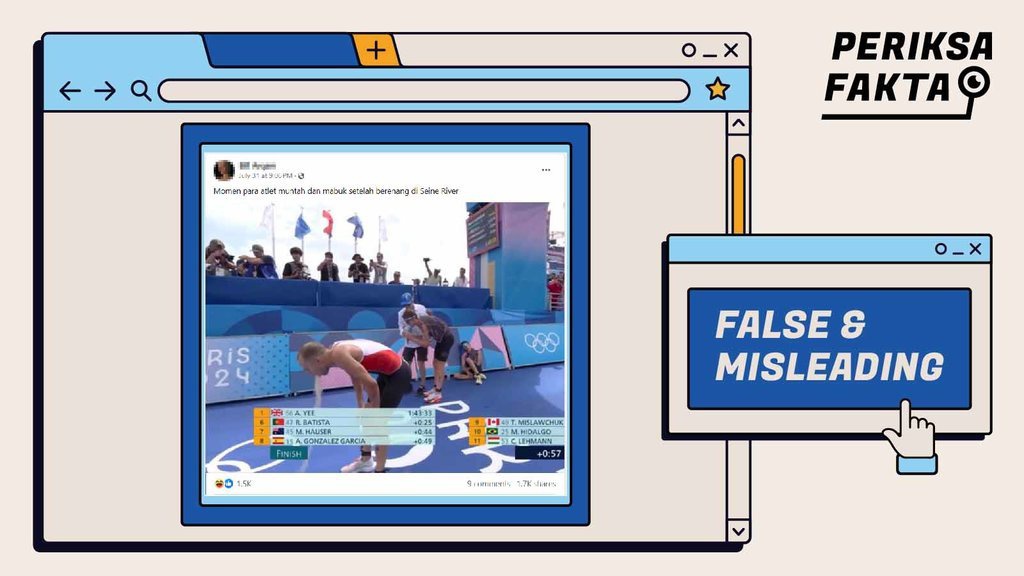 Hoaks Atlet Olimpiade Muntah karena Berenang di Sungai Seine Hoaks Atlet Olimpiade Muntah karena Berenang di Sungai Seine