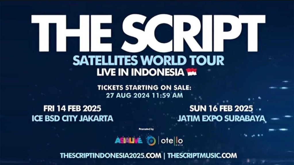 Link Tiket Konser The Script Jakarta-Surabaya 2025 & Harganya Link Tiket Konser The Script Jakarta-Surabaya 2025 & Harganya