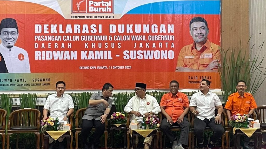 Partai Buruh Resmi Dukung Ridwan Kamil-Suswono di Pilgub DKI Partai Buruh Resmi Dukung Ridwan Kamil-Suswono di Pilgub DKI