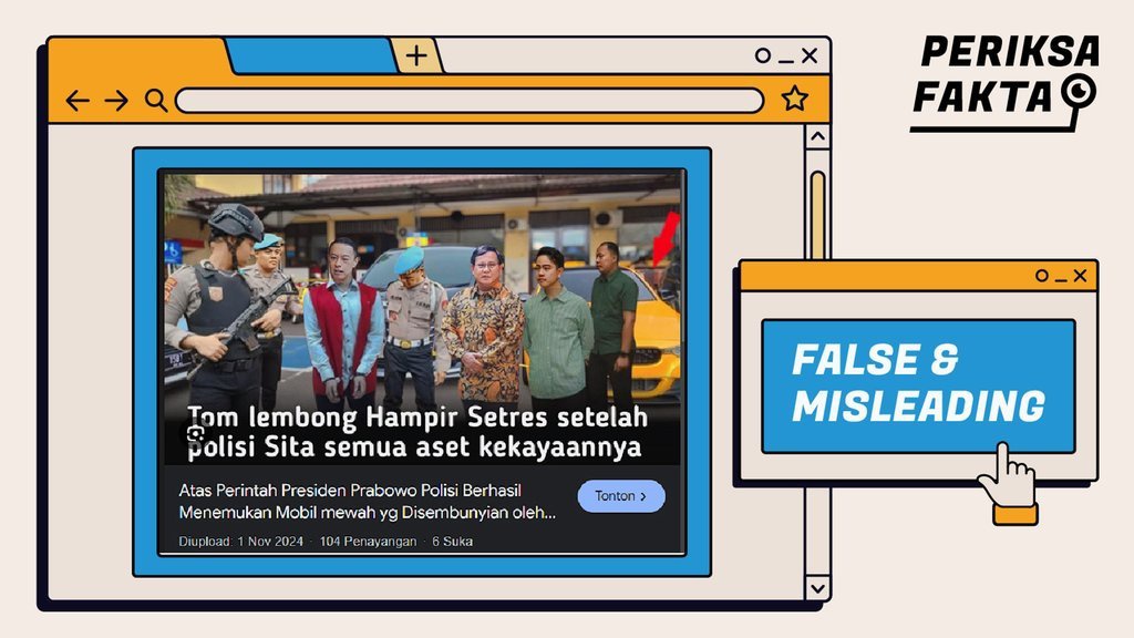 Hoaks Polisi Temukan Mobil Mewah yang Disembunyikan Tom Lembong Hoaks Polisi Temukan Mobil Mewah yang Disembunyikan Tom Lembong