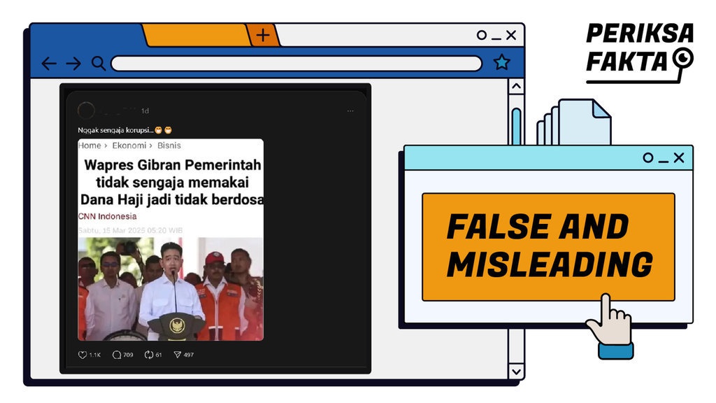 Tidak Benar Gibran Sebut Pemerintah Tak Sengaja Pakai Dana Haji Tidak Benar Gibran Sebut Pemerintah Tak Sengaja Pakai Dana Haji