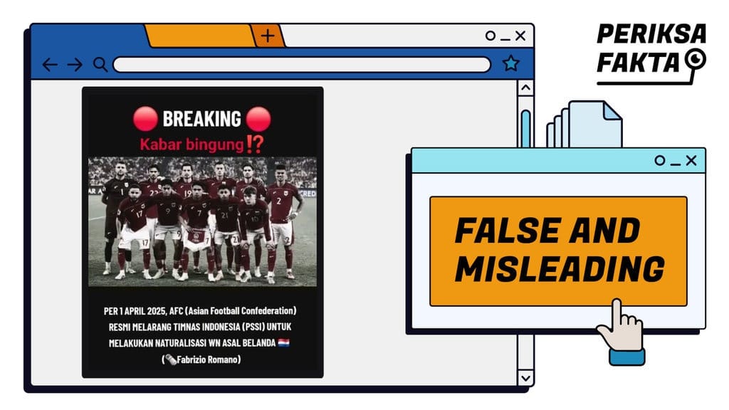 Tidak Benar AFC Larang PSSI Naturalisasi Pemain Belanda Tidak Benar AFC Larang PSSI Naturalisasi Pemain Belanda
