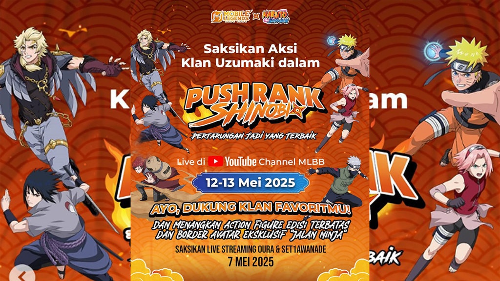 Jadwal Push Rank Shinobi MLBB x Naruto & Live Streaming Jadwal Push Rank Shinobi MLBB x Naruto & Live Streaming