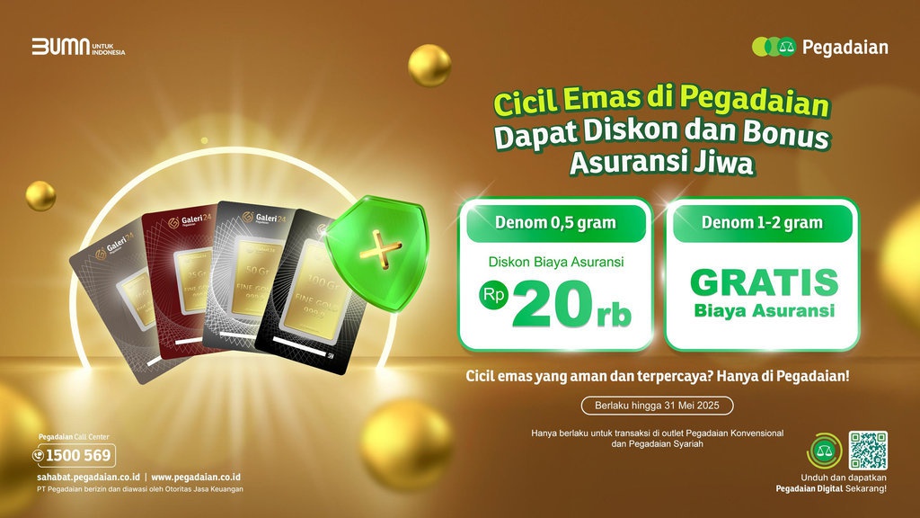 Cicil Emas di Pegadaian, Bisa Investasi Bonus Asuransi Jiwa Cicil Emas di Pegadaian, Bisa Investasi Bonus Asuransi Jiwa