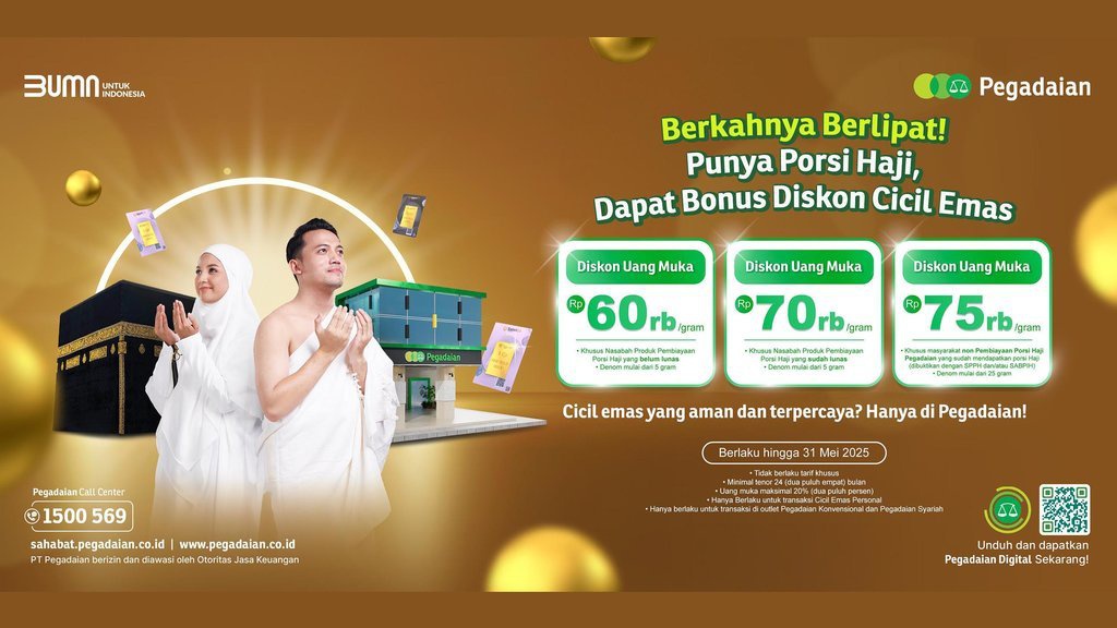 Cicil Emas di Pegadaian Dapat Diskon Uang Muka, Intip Caranya! Cicil Emas di Pegadaian Dapat Diskon Uang Muka, Intip Caranya!