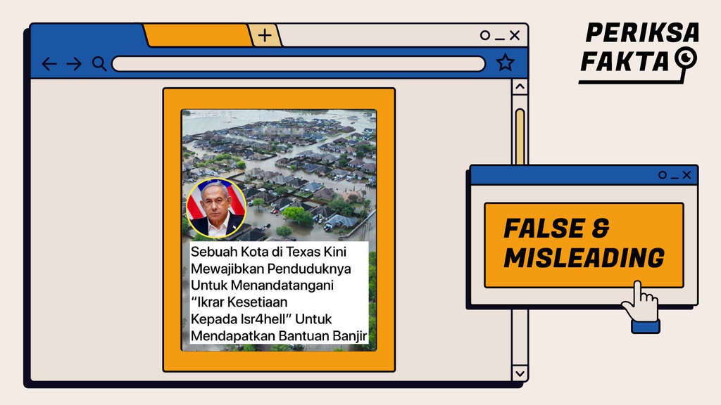 Hoaks Ikrar Setia Warga Texas ke Israel Terkait Banjir 2025 Hoaks Ikrar Setia Warga Texas ke Israel Terkait Banjir 2025