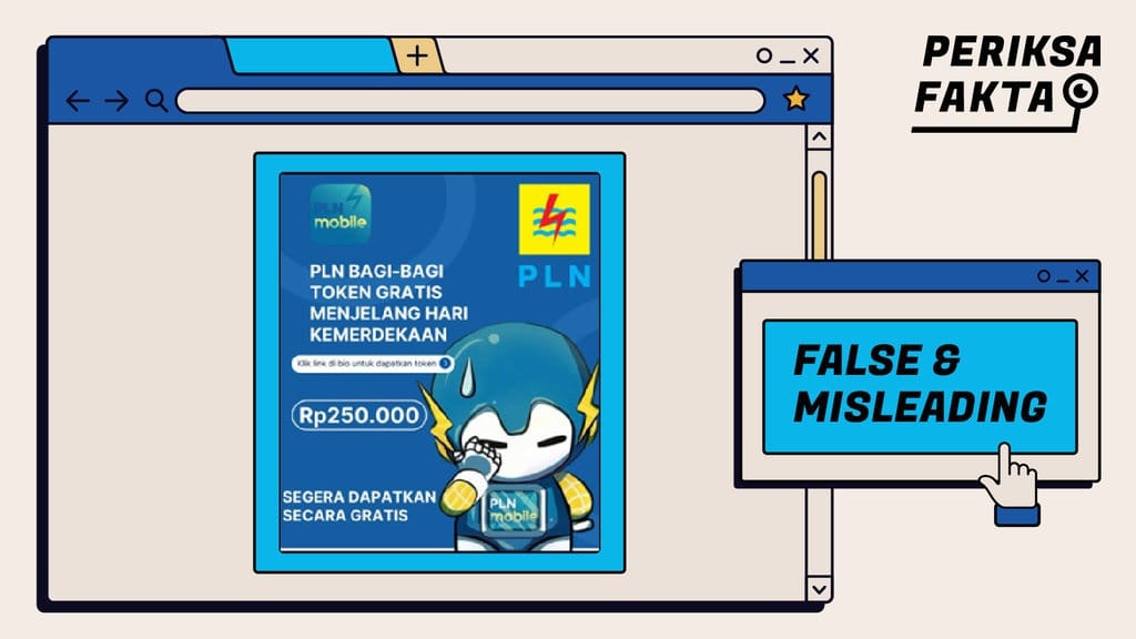 Hoaks Token Listrik Gratis dari PLN dalam Rangka HUT ke-80 RI Hoaks Token Listrik Gratis dari PLN dalam Rangka HUT ke-80 RI