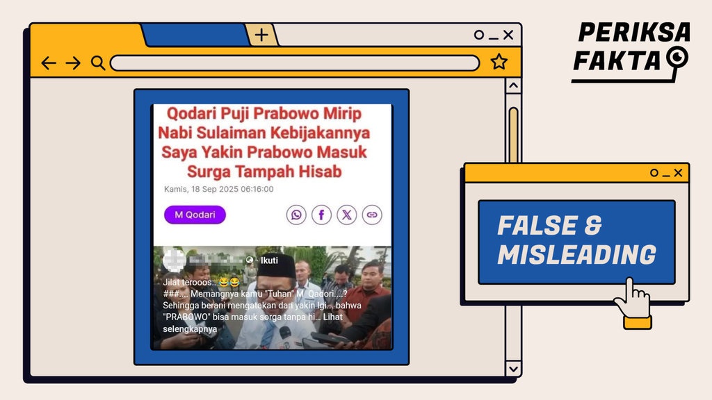 Hoaks Artikel Berita Qadari Puji Prabowo Bak Nabi Sulaiman Hoaks Artikel Berita Qadari Puji Prabowo Bak Nabi Sulaiman