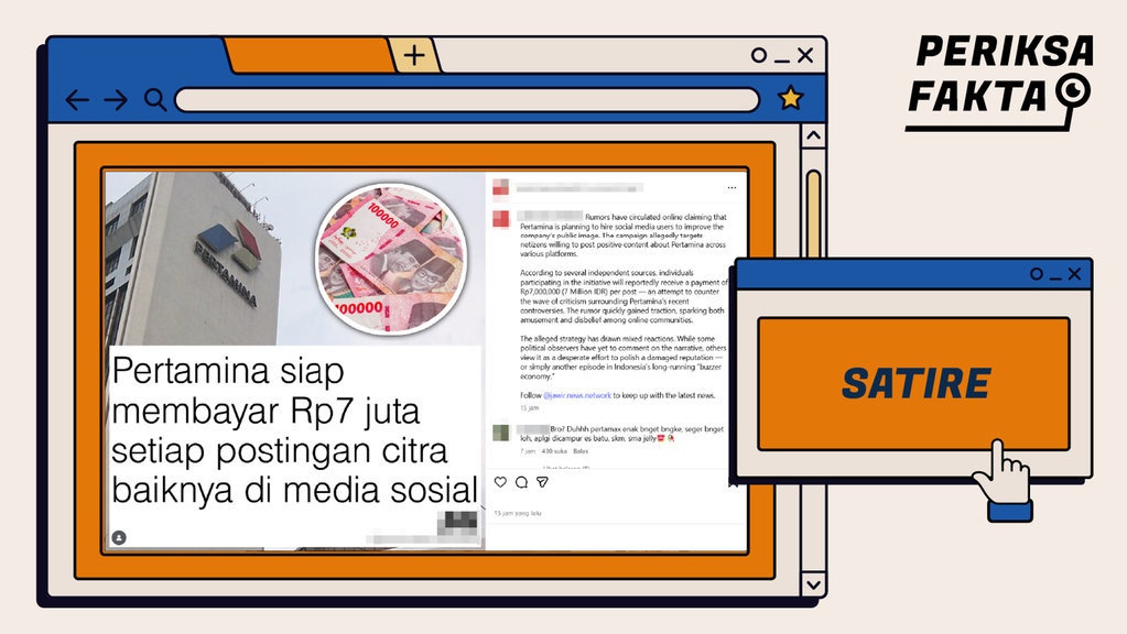 Narasi Satire, Pertamina Bayar Orang yang Beri Citra Positif Narasi Satire, Pertamina Bayar Orang yang Beri Citra Positif