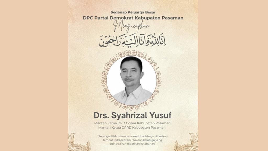 Profil Eks Ketua DPRD Pasaman Syahrizal & Kronologi Meninggal Profil Eks Ketua DPRD Pasaman Syahrizal & Kronologi Meninggal