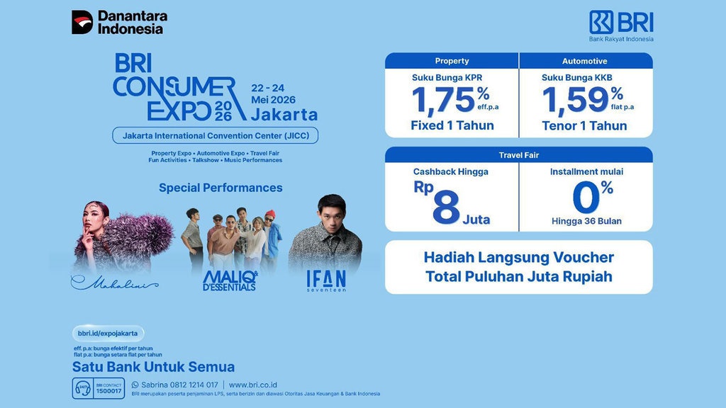BRI Consumer Expo Jakarta 2026: Ada Promo KPR, KKB, Hingga Tiket BRI Consumer Expo Jakarta 2026: Ada Promo KPR, KKB, Hingga Tiket