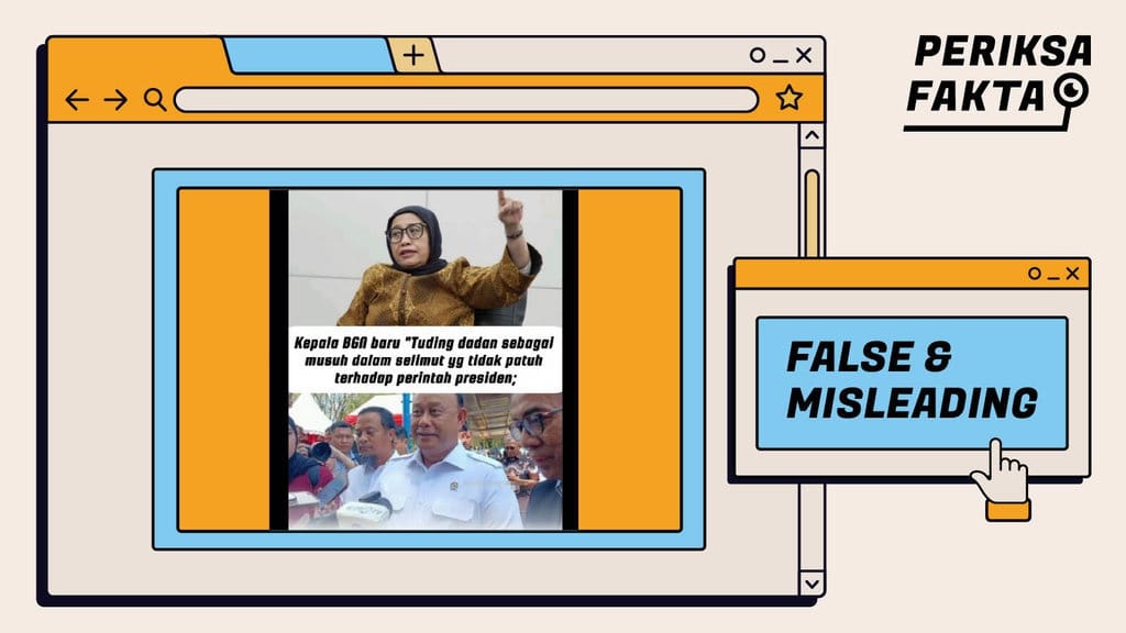 Salah, Kepala BGN Nanik S Deyang Tuduh Dadan Musuh Dalam Selimut Salah, Kepala BGN Nanik S Deyang Tuduh Dadan Musuh Dalam Selimut