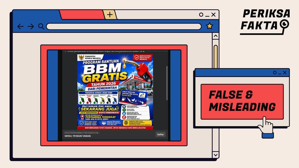 Hoaks, Tautan Pendaftaran Bantuan BBM Gratis 2026 Hoaks, Tautan Pendaftaran Bantuan BBM Gratis 2026