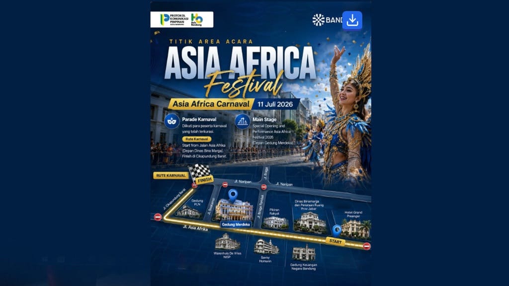 Rute Asia Africa Festival 2026 dan Daftar Lokasinya Rute Asia Africa Festival 2026 dan Daftar Lokasinya