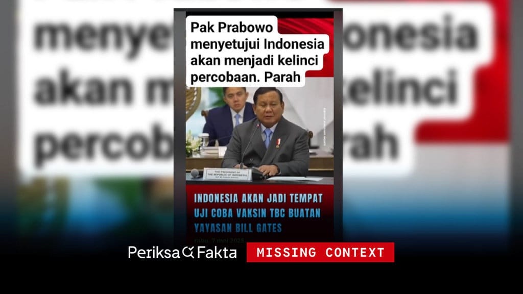 Salah, Prabowo Sebut Indonesia Jadi Kelinci Percobaan Vaksin TBC Salah, Prabowo Sebut Indonesia Jadi Kelinci Percobaan Vaksin TBC