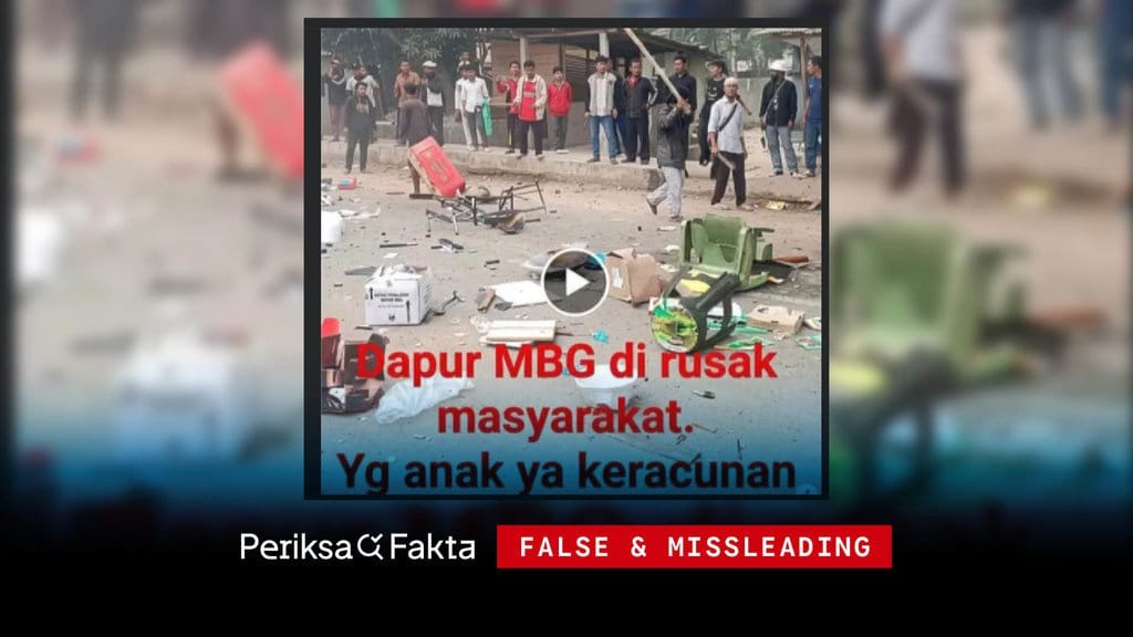 Tidak Benar, Foto Warga Mojokerto Rusak Dapur MBG Tidak Benar, Foto Warga Mojokerto Rusak Dapur MBG