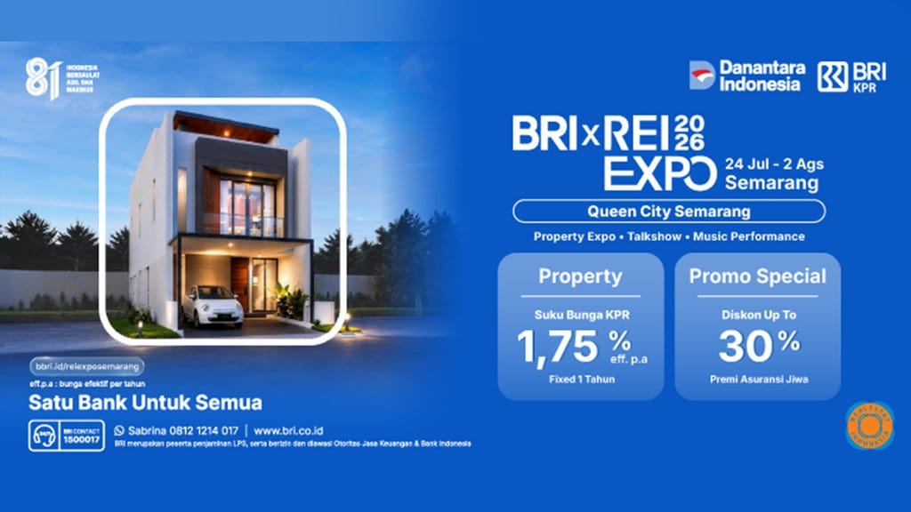 BRI x REI Expo Semarang 2026 Tawarkan Promo KPR 1,75% BRI x REI Expo Semarang 2026 Tawarkan Promo KPR 1,75%