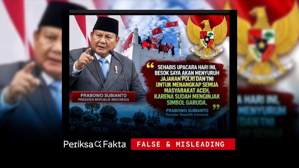 Salah, Prabowo Perintahkan Tangkap Warga Aceh Pasca Ricuh Salah, Prabowo Perintahkan Tangkap Warga Aceh Pasca Ricuh