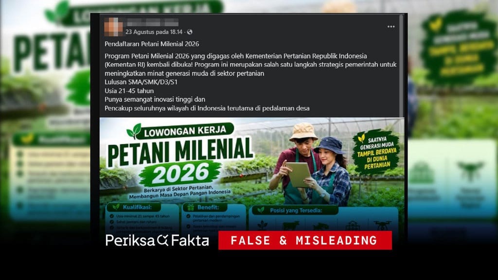 Tidak Benar, Tautan Pendaftaran Petani Milenial 2026 Tidak Benar, Tautan Pendaftaran Petani Milenial 2026