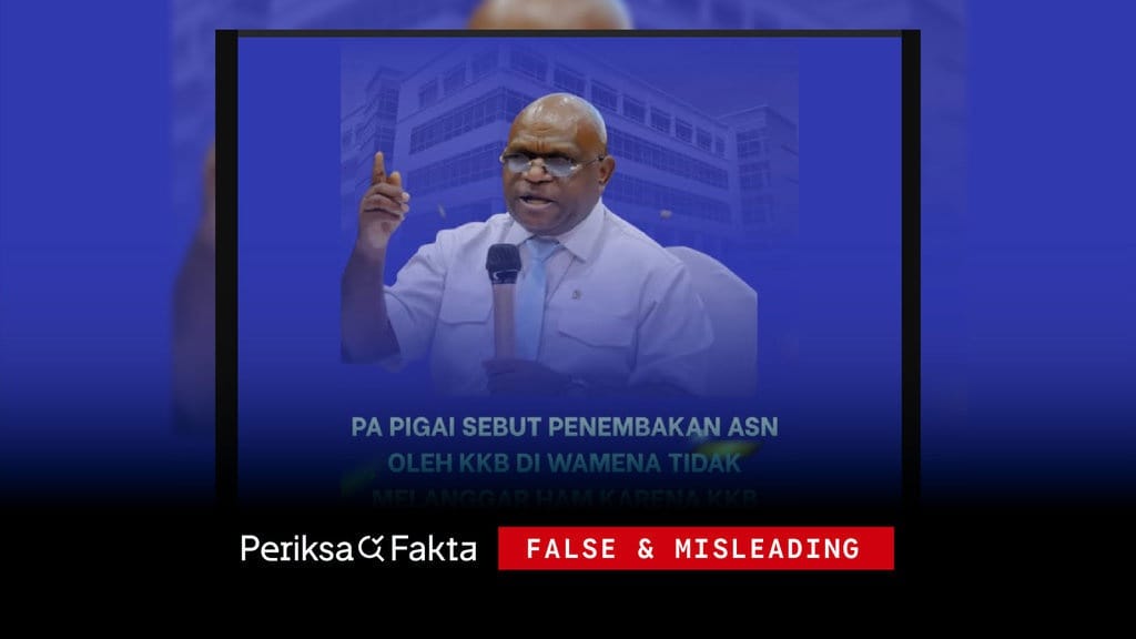 Hoaks, Pigai Sebut Penembakan ASN oleh KKB Tidak Melanggar HAM Hoaks, Pigai Sebut Penembakan ASN oleh KKB Tidak Melanggar HAM