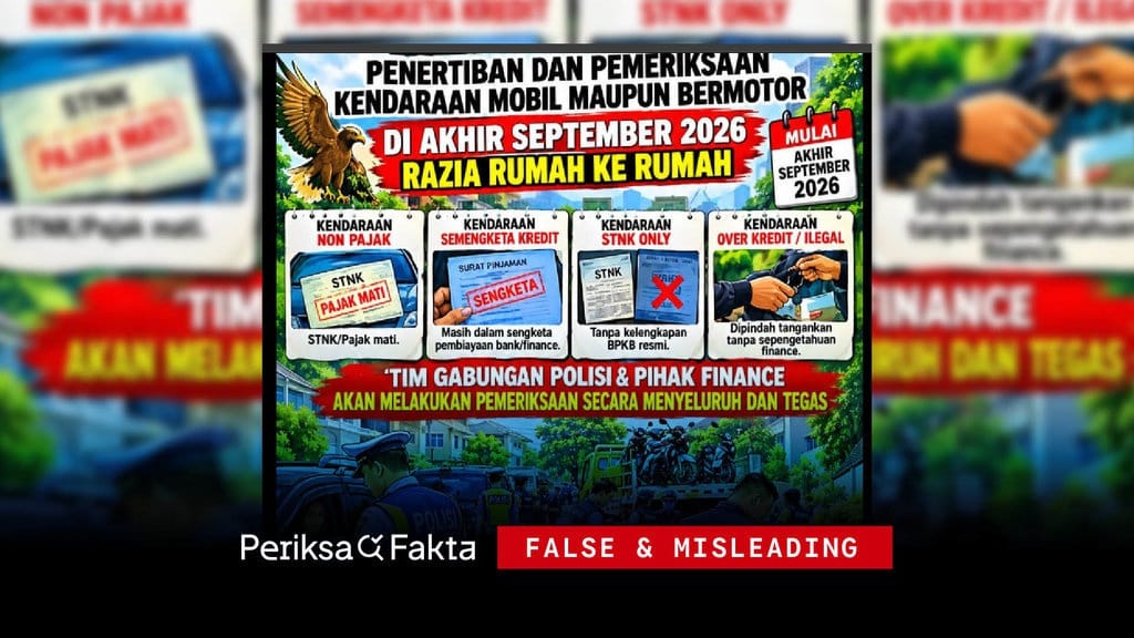 Hoaks, Razia Kendaraan oleh Polisi & Finance, Rumah ke Rumah Hoaks, Razia Kendaraan oleh Polisi & Finance, Rumah ke Rumah