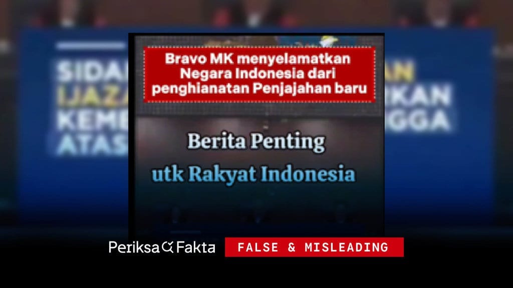 Keliru, Video Narasikan MK Diskualifikasi Gibran Sebagai Wapres Keliru, Video Narasikan MK Diskualifikasi Gibran Sebagai Wapres