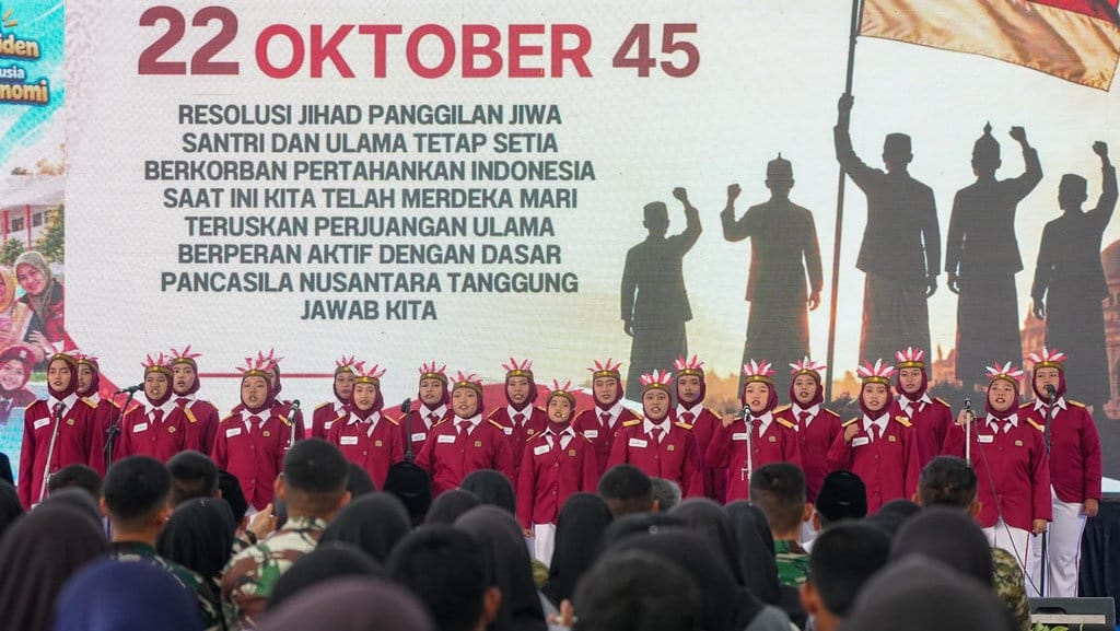 Rayakan Hari Santri, Murid SR Jombang Baca Puisi di Depan Mensos Rayakan Hari Santri, Murid SR Jombang Baca Puisi di Depan Mensos
