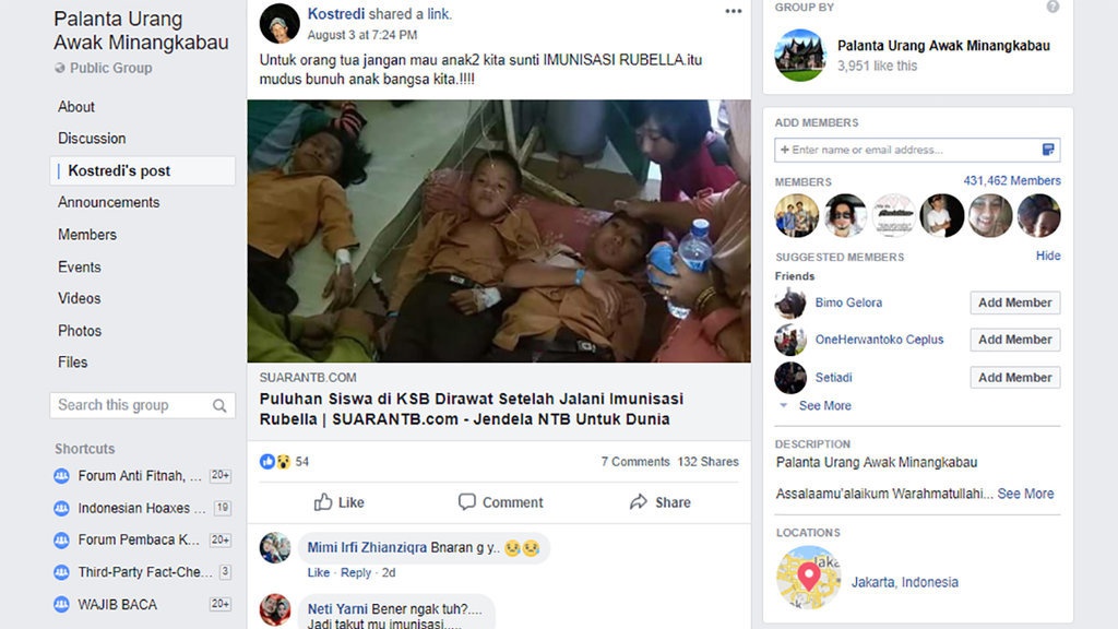 Melacak Kabar tentang Insiden Vaksinasi MR Sumbawa Barat