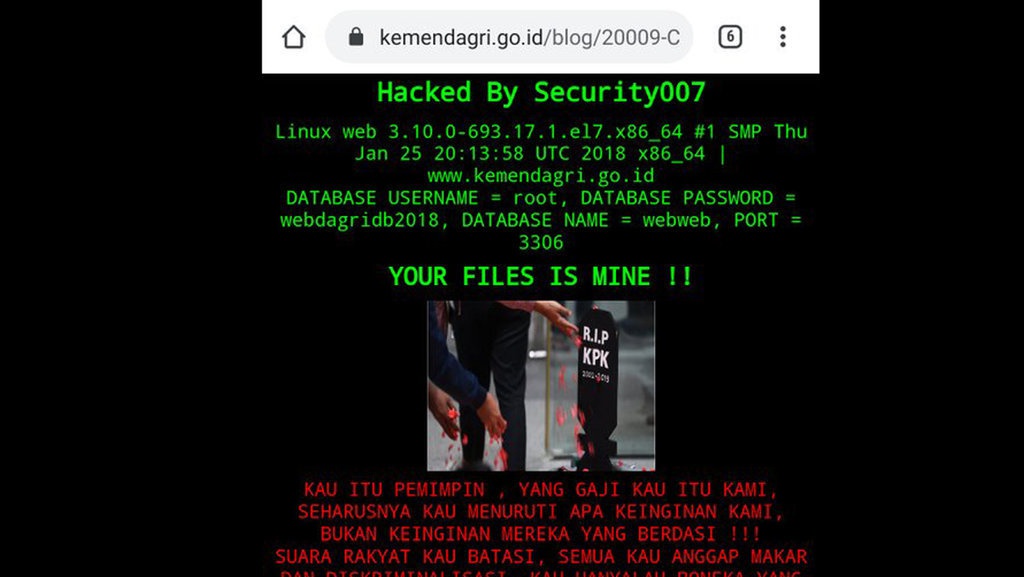 Tolak UU KPK & RKUHP, Pemuda Lulusan STM Retas Situs Kemendagri