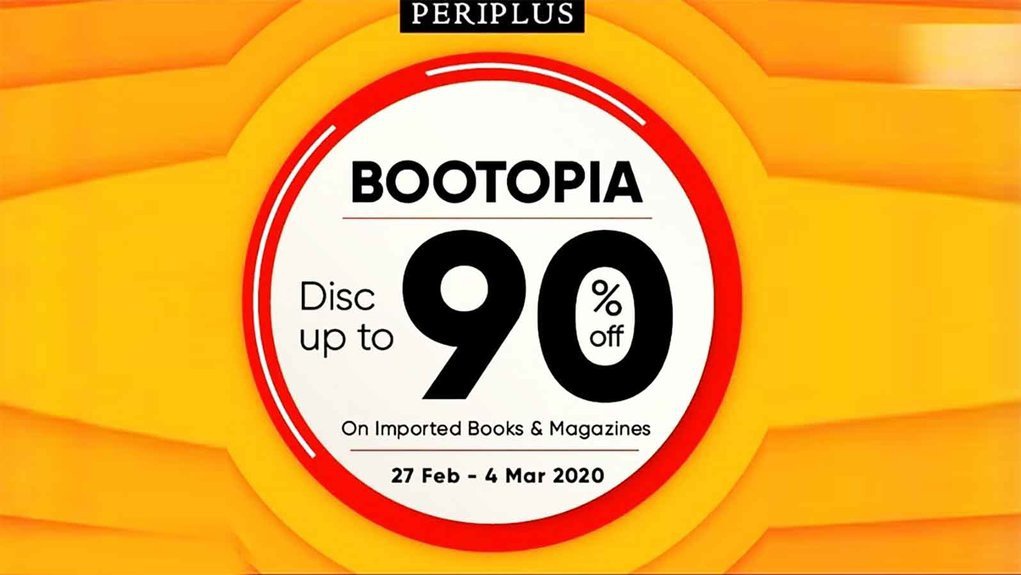 Periplus Jakarta Gelar Bootopia 2020: Ada Diskon Buku Hingga 90%