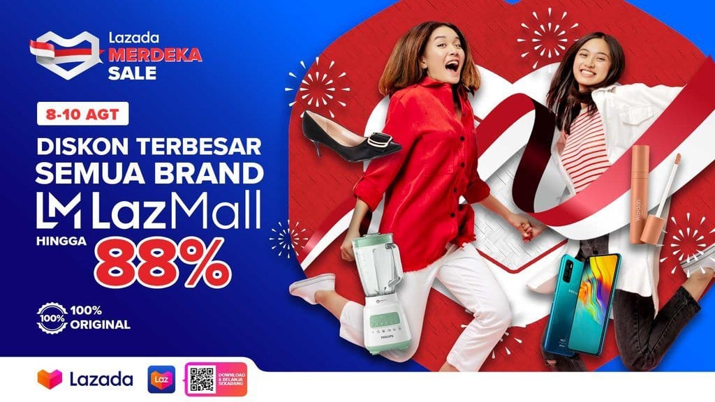 Lazada Merdeka Sale HUT ke-75 RI, Ada Diskon Hingga 88 Persen