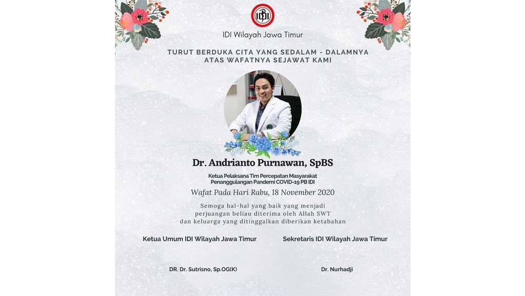 Mengenal Andrianto, Ketua Tim COVID-19 IDI Meninggal karena Corona
