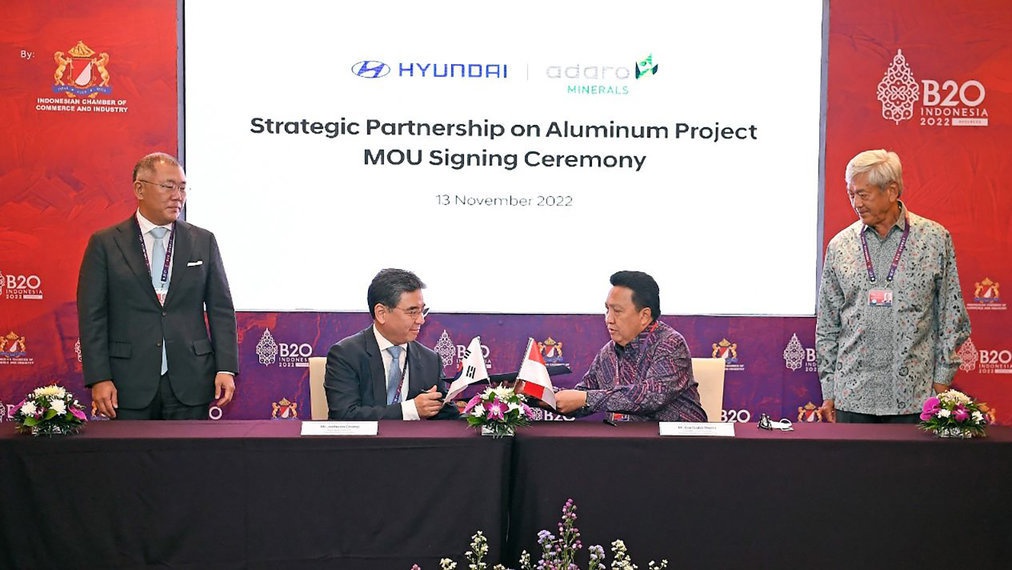 Hyundai dan PT Adaro Minerals Kerja Sama Amankan Stok Aluminium
