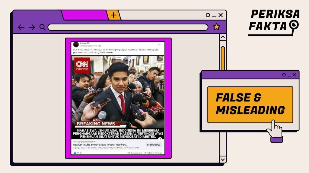 Hoaks Mahasiswa Indonesia Raih Penghargaan untuk Obat Diabetes Hoaks Mahasiswa Indonesia Raih Penghargaan untuk Obat Diabetes