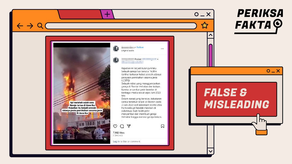 Hoaks Kebakaran Gereja yang Dikaitkan dengan Pernikahan LGBTQ